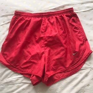nike dri-fit red athletic shorts